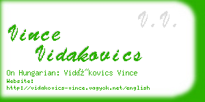 vince vidakovics business card